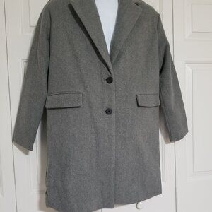 Pull & Bear Men's Single Breast Overcoat Grey Size M NWT